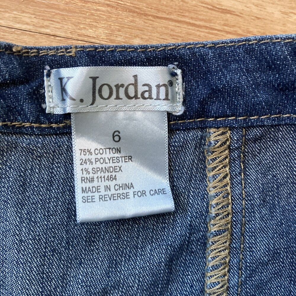 K Jordan Womens 6 Denim Hi-Low Mermaid Skirt Layered Ruffle Back MUST SEE - Picture 4 of 8